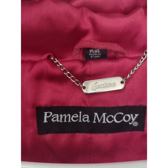 Red Suede Washable Full Zip Poncho / Cape W Pockets Drawstring & Hood One Size - Picture 10 of 15